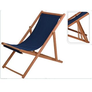 TUMBONA MADERA PLEGABLE AZUL 60X106X80CM