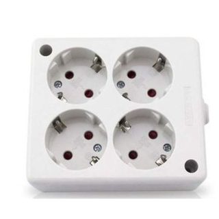 BASE MULTIPLE TTL 4 TOMAS CUADRADA S/CABLE