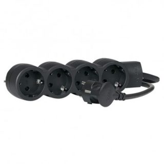 BASE MULTIPLE 3X1,5 S/INTERRUPTOR 4T. NEGRO