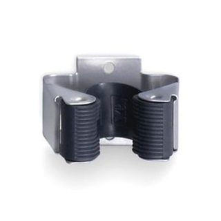 COLGADOR ESCOBAS ADHESIVO CROMO MATE