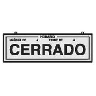 CARTEL CERRADO/ABIERTO PLATEADO 230X70MM