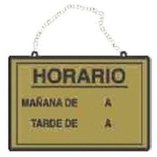 CARTEL HORARIO PLATEADO 16X12,5CM