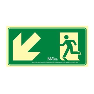 SEÑAL PVC 32X16 ESCALERA BAJADA IZQUIERDA