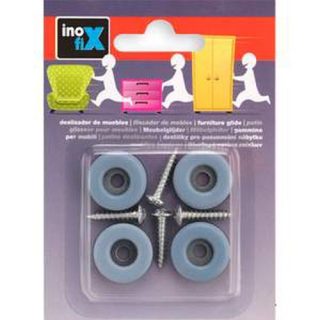 DESLIZADOR MUEBLE C/TORN.4UND.22MM GRIS