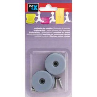 DESLIZADOR MUEBLE C/TORN. REDONDO 38MM GRIS (4UDS)