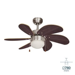 VENTILADOR TECHO 76CM 50W CROMO/WENGUE ARAL