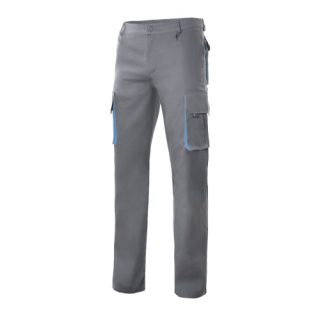 PANTALON MULTIBOLSILLO T-50 GRIS/CELESTE
