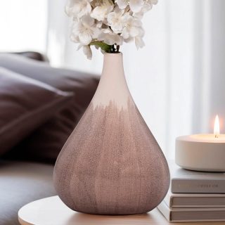 Florero Valdiva Ceramica 30Cm Beige