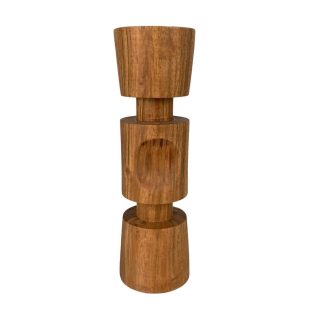 Candelabro Madera 20Cm Cafe