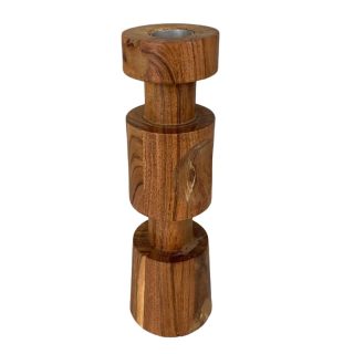 Candelabro Madera 20Cm Cafe