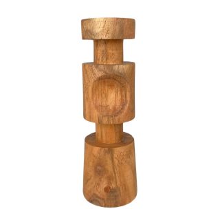 Candelabro Madera 18Cm Cafe