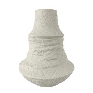 Florero Ceramica Blanca Caracolado 24 Cm