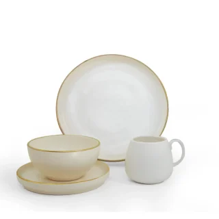 Vajilla Amalfi Blanco 4 Puestos Artesa