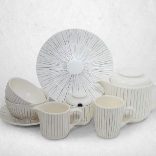 Vajilla Shell Blanco 4 Puestos Artesa