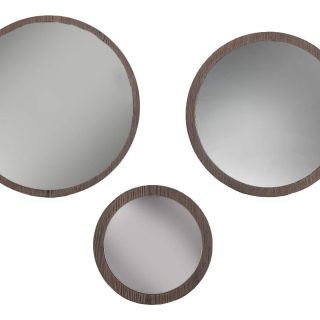 Espejo Circular French Set x3 Cenizo