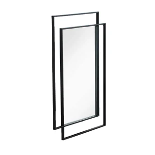 Espejo Rectangle Borde Acero Negro