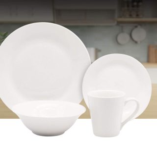 Set Vajilla Redonda Blanca 16pcs Warenhaus Menaje