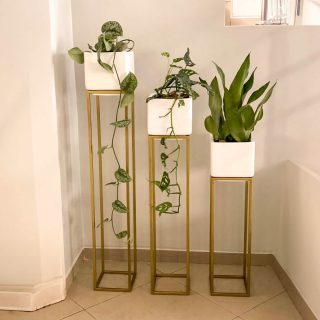 Maceta Milan + Soporte 100cm Blanca Cubo 120x40cm Terra Verde