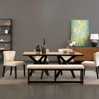 Mesa Comedor Calabria Honey Wash-Negro