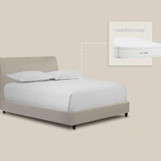 Set Cama Messina Beige + Colchon Ijoy King