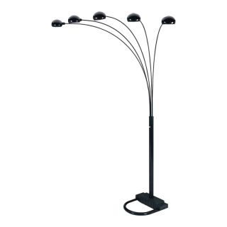 Lampara Pie 5 Luces Negra