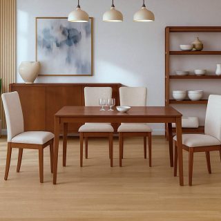 Comedor Milo Cuadrado + 4 Sillas Amur